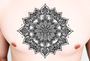 intricate mandala with sacred geometry and cosmic elements tattoo idea