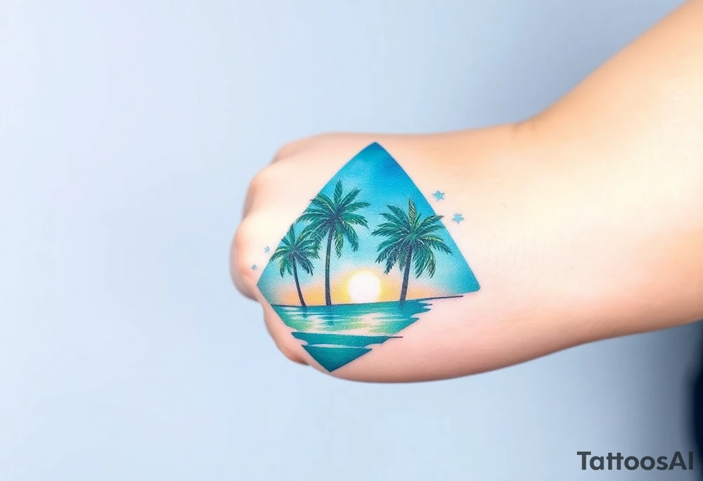 Palm trees, water, florida, all fit in a triangle tattoo idea