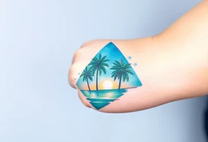 Palm trees, water, florida, all fit in a triangle tattoo idea