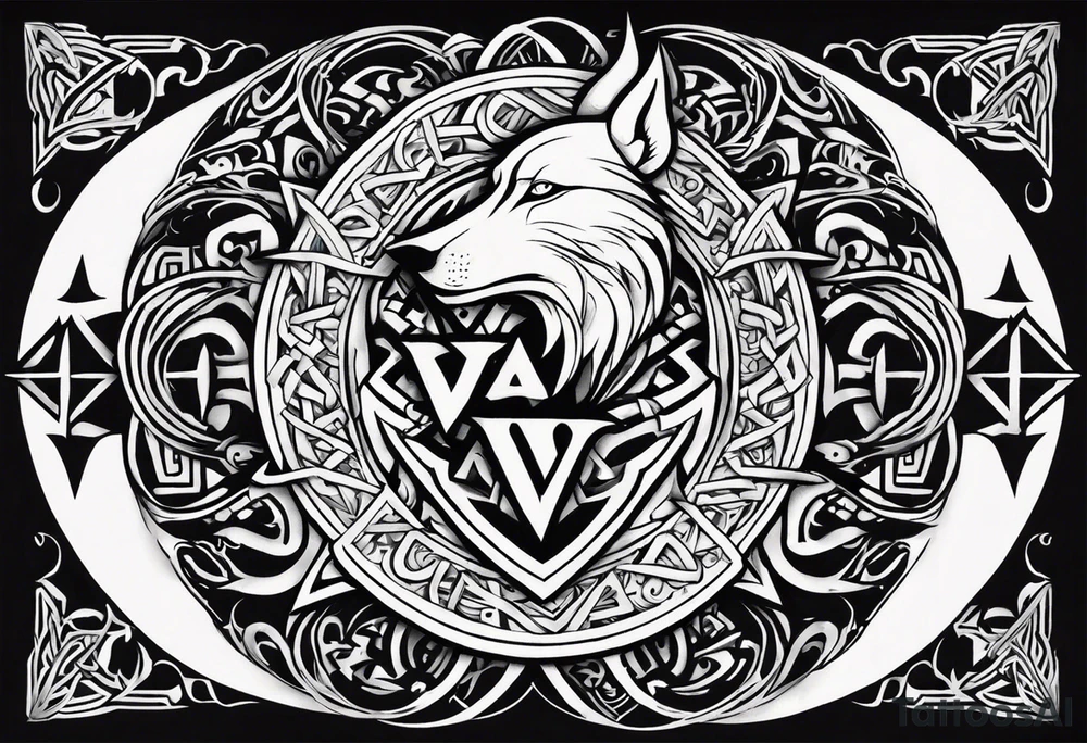 Sword shield dragon Valhalla valknut bear wolf tattoo idea