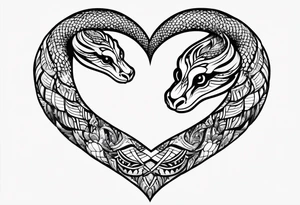snake around a heart tattoo idea