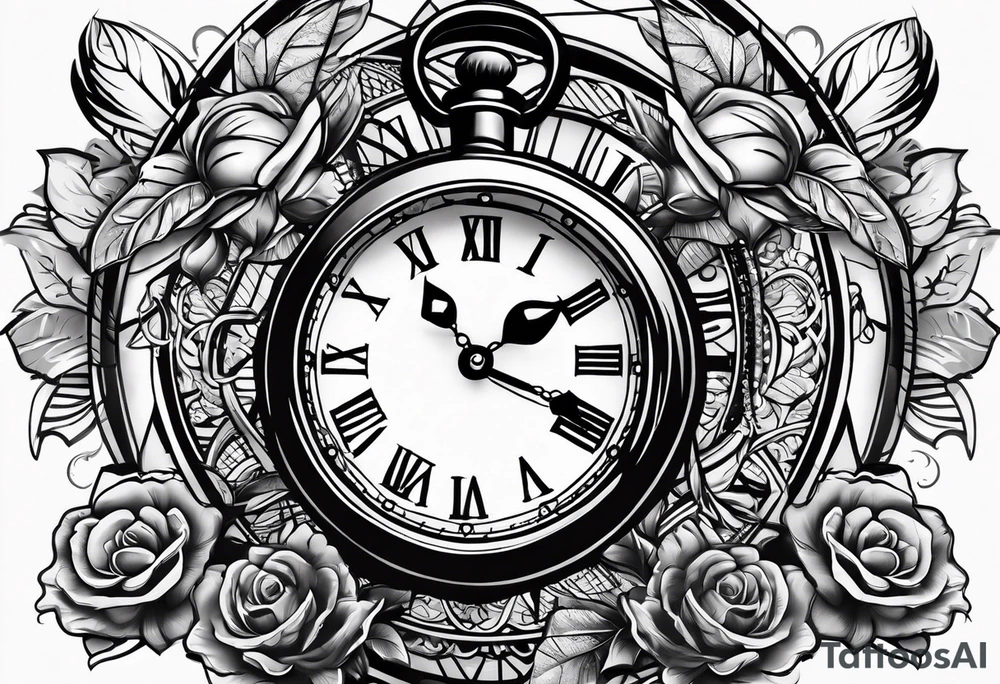 Grenade and clock tattoo idea