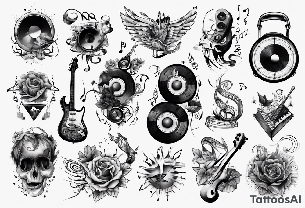 music sound tattoo idea