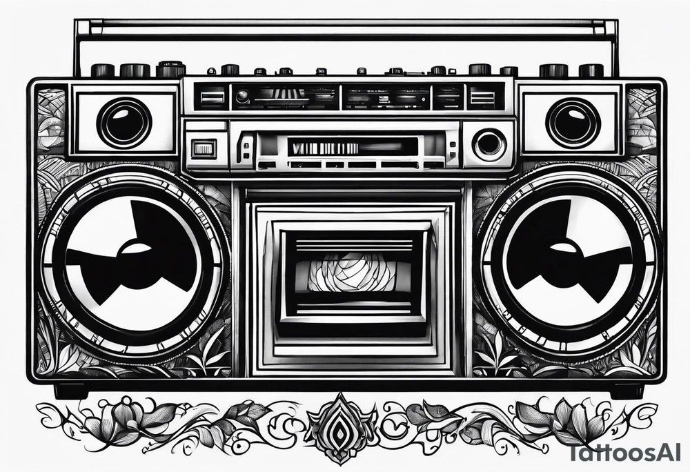 Boombox simple tattoo idea