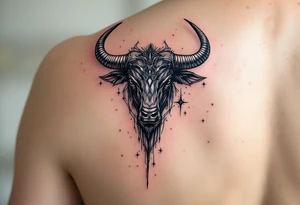 With horns dipped in silver and hooves in shadow, the Taurus constellation roams the cosmic pasture. tattoo idea