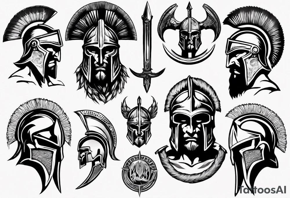 Spartan in style of 300 tattoo idea