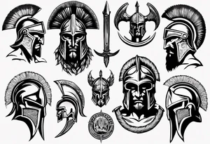 Spartan in style of 300 tattoo idea