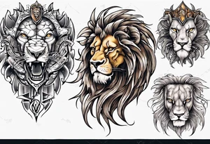 warrior lion tattoo idea