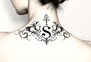 Lorbeerkranz mit integriertem Buchstaben S tattoo idea