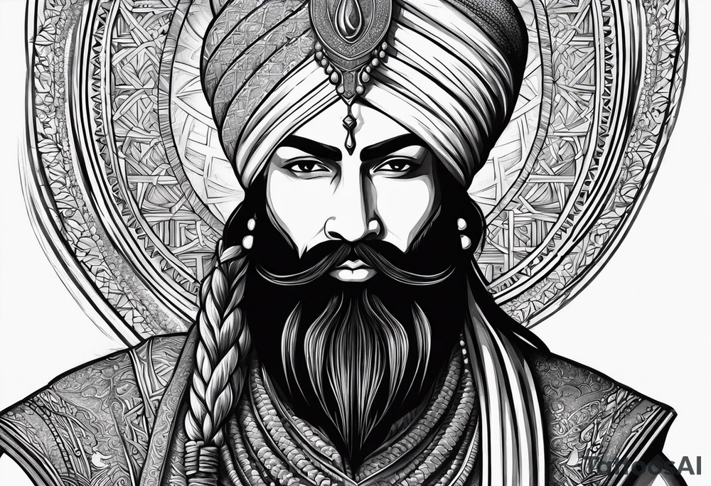 i have a sikh warrior and text stating "without fear without hate" tattoo idea