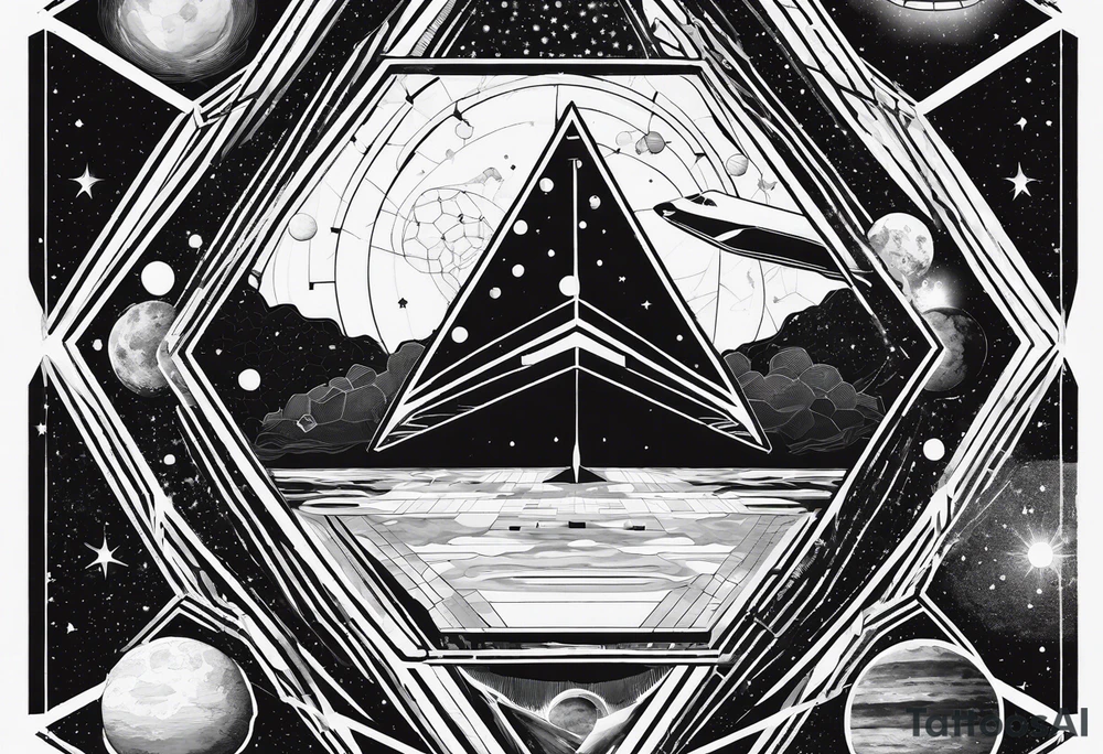 hexagon pattern solar system vertically aligned with a space shuttle tattoo idea hexagon pattern solar system vertically aligned with a space shuttle tattoo idea
