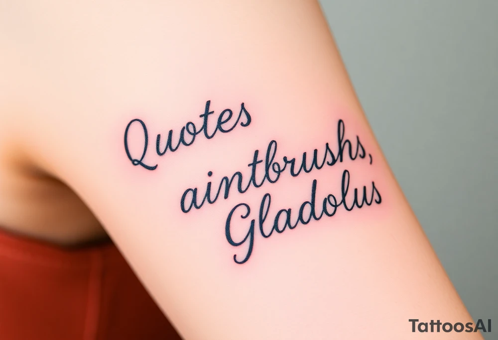Quotes, paintbrushes, Gladiolus tattoo idea