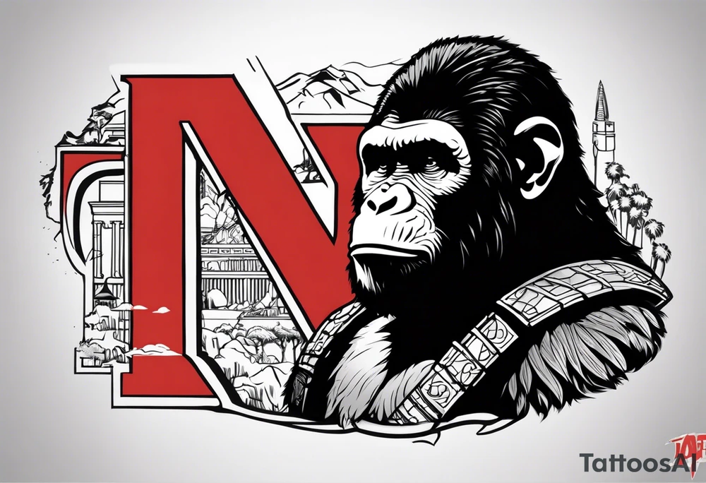Caeser from the movie planet of the apes tattoo idea