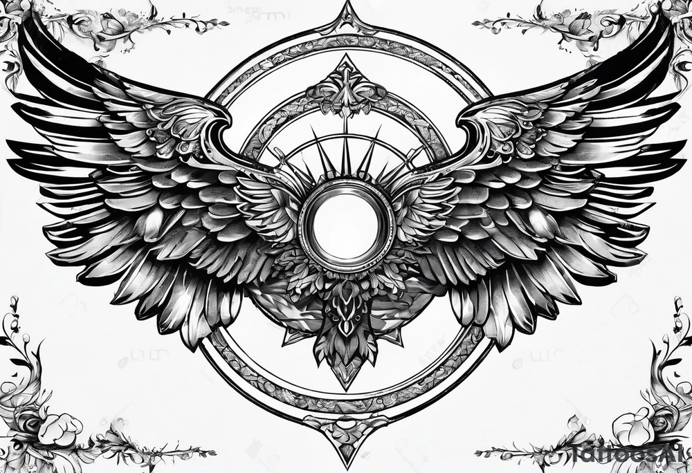 2 wings. I want a halo over one of them tattoo idea