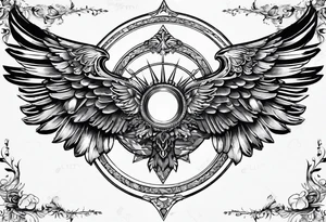 2 wings. I want a halo over one of them tattoo idea