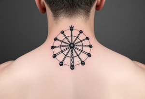 Can you create a  Ferris wheel in a very minimalist way with each of our initials? Those would be for a tattoo and our initials  are for : Carmen , Andrea , Duanny and Mario tattoo idea