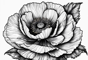 Poppy flower tattoo with the date 12/21/2006 tattoo idea