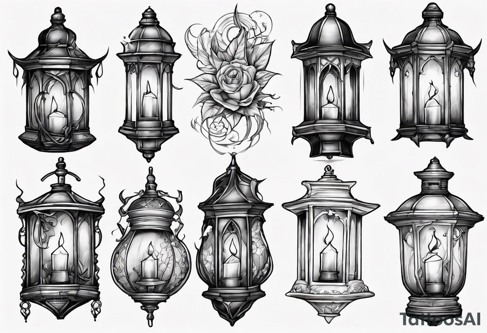 Gothic lantern tattoo idea