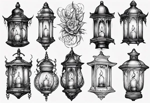 Gothic lantern tattoo idea