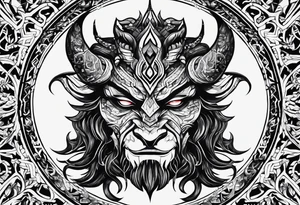 the shadow of a demon following a men tattoo idea