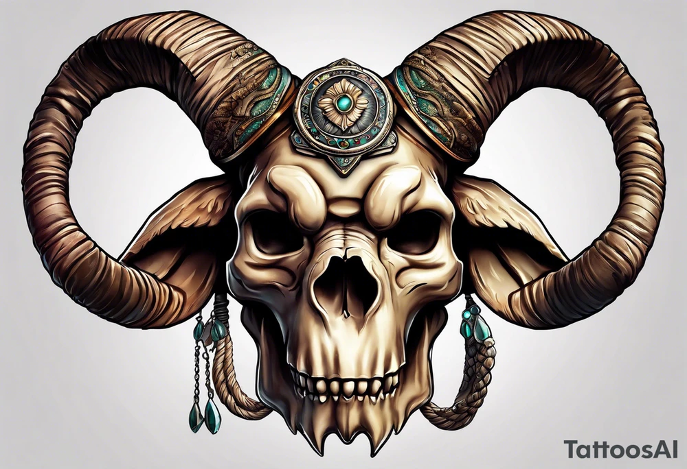 Bantha skull with a paw print tattoo idea