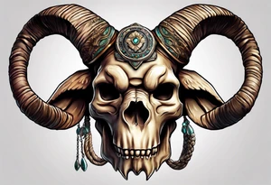 Bantha skull with a paw print tattoo idea