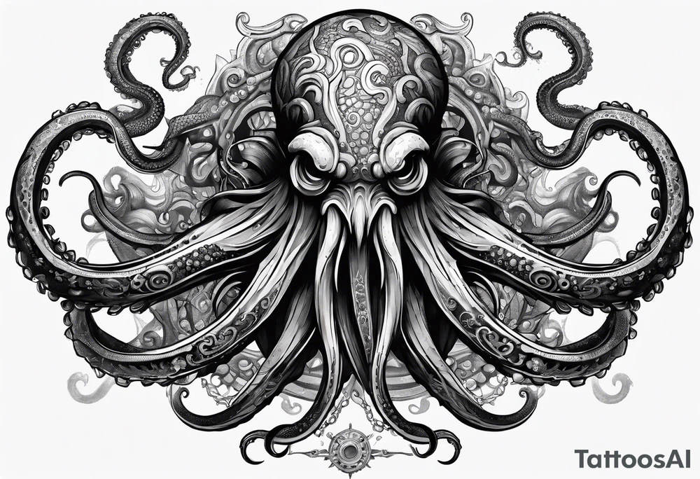 kraken with tentacles tattoo idea