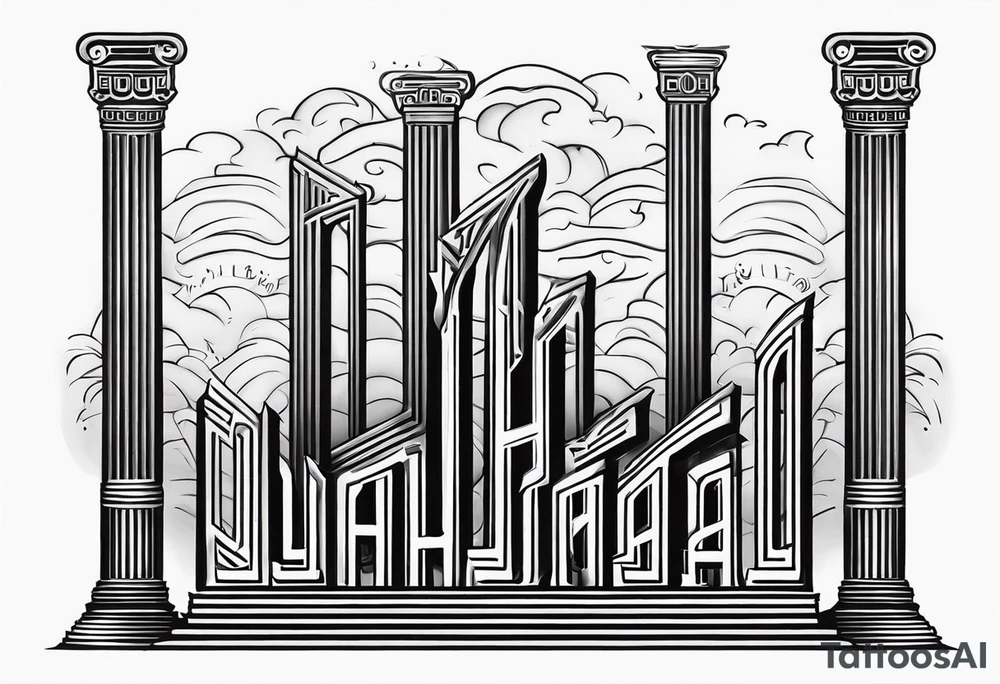 Valhalla steps
 pillars fog tattoo idea