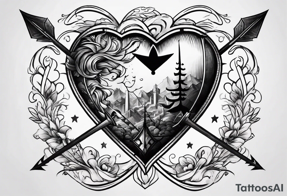 Heart with an arrow through it tattoo idea