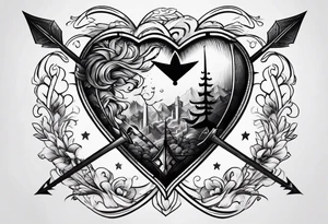 Heart with an arrow through it tattoo idea