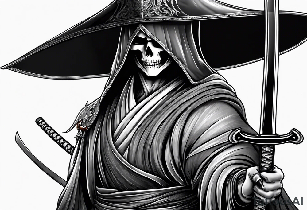Katana and grim reaper tattoo idea