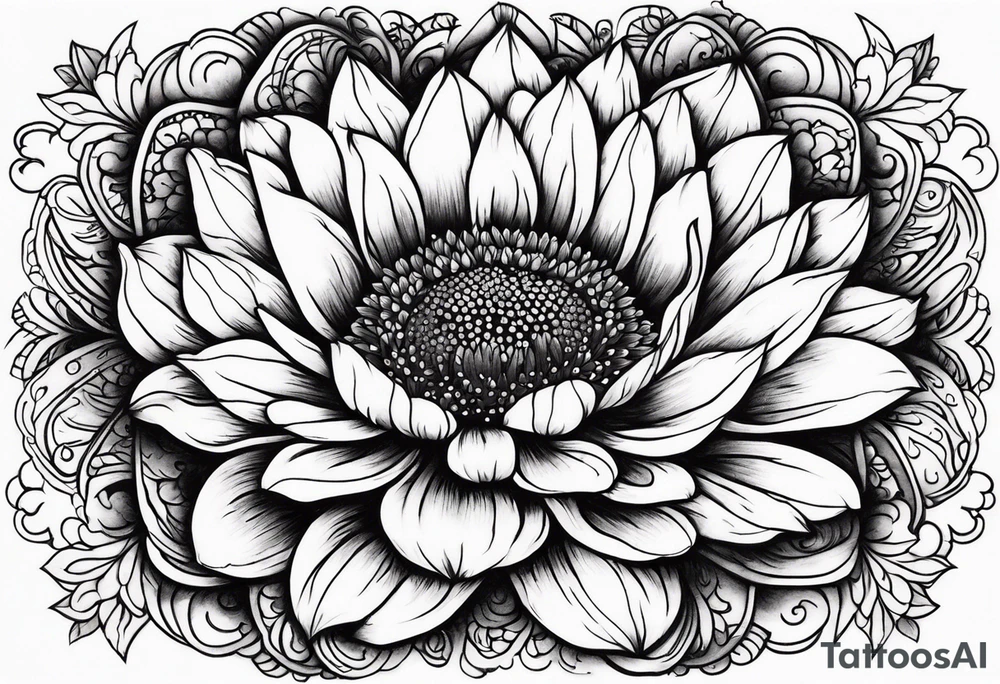 Galaxy with an Indian blanket flower tattoo idea