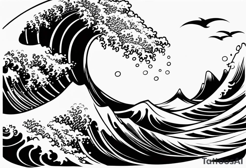 swirly tsunami tattoo idea