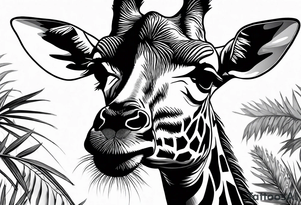 jungle giraffe tattoo idea