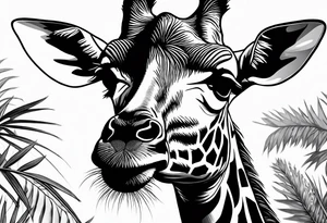 jungle giraffe tattoo idea