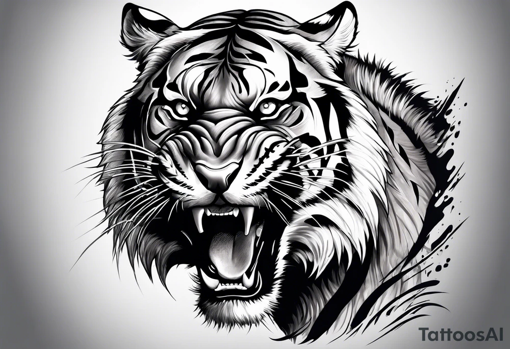Snarling Tiger tattoo idea
