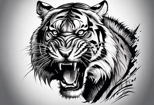 Snarling Tiger tattoo idea