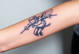 Flying ninja monkey turtle tattoo idea