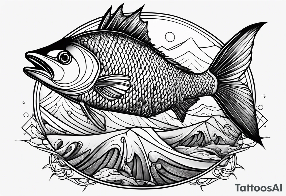 Cacería y pesca tattoo idea