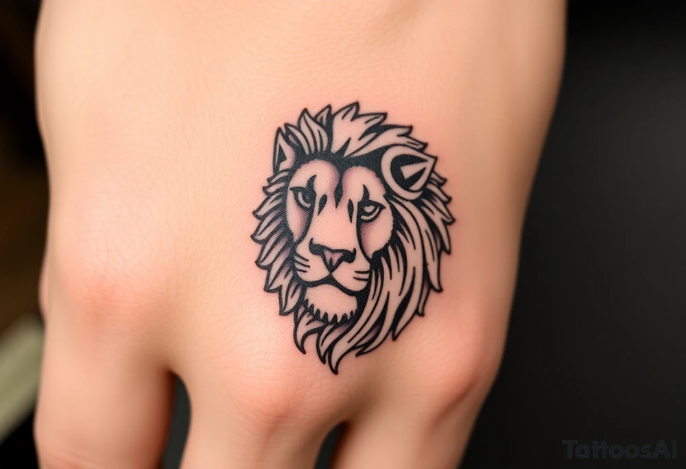 Lion made from mechanical gears tattoo idea