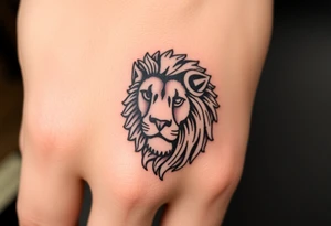Lion made from mechanical gears tattoo idea