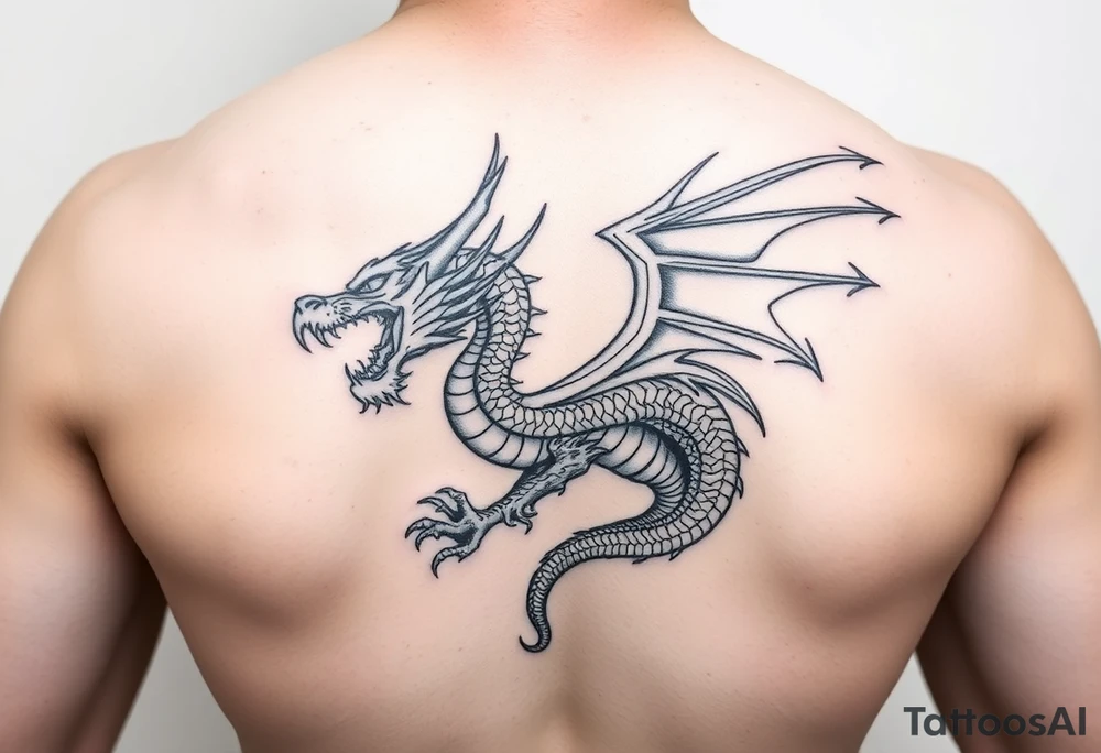 A powerful dragon tattoo idea