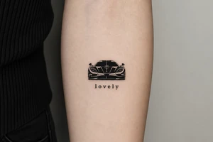 Koenigsegg ghost and below written simply lovely tattoo idea