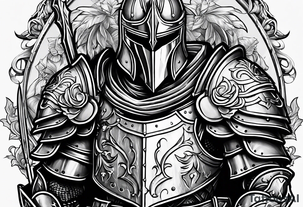 knight with heavy armor tattoo idea