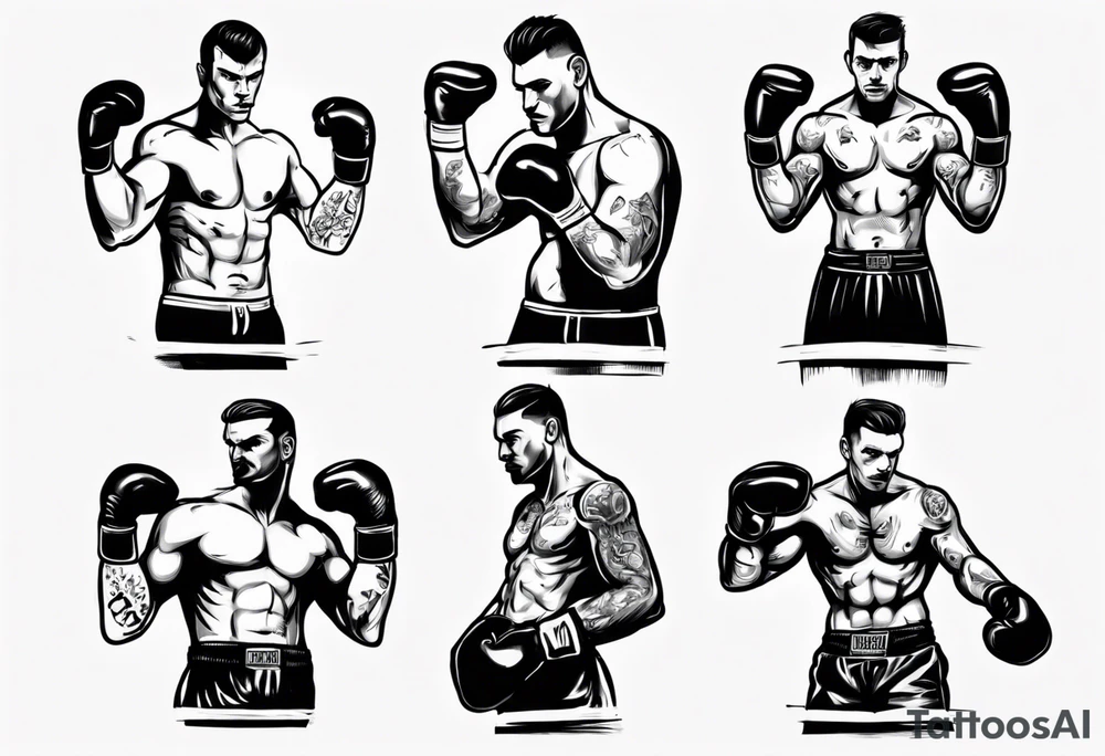 boxer in a boxing ring tattoo idea