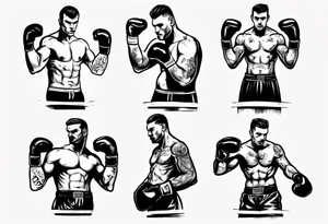boxer in a boxing ring tattoo idea