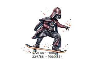 Skateboarding Darth Vader
WORDS in star wars font "Darth Carter"
12/29/88-01/06/24 tattoo idea