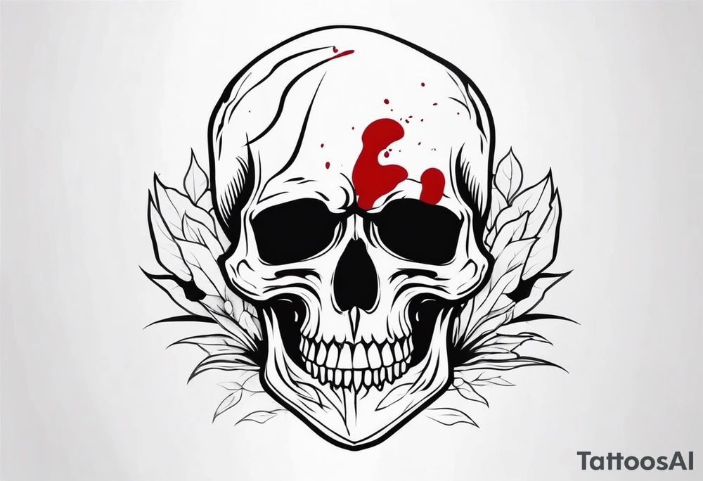 skull with blood tattoo idea