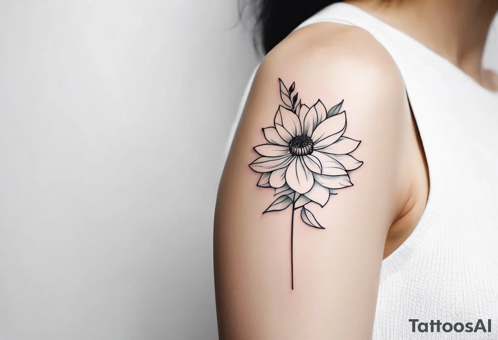 small minimalist flower tattoo arm tattoo idea