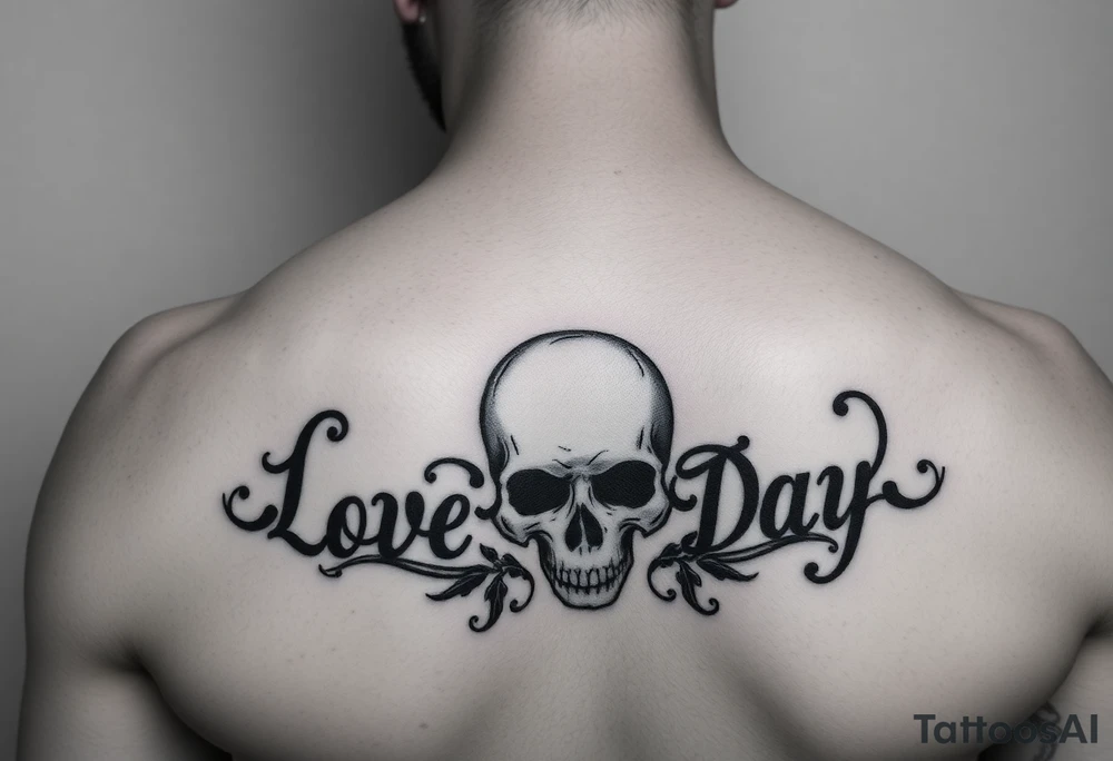 Love Each Day tattoo with  a skull tattoo idea